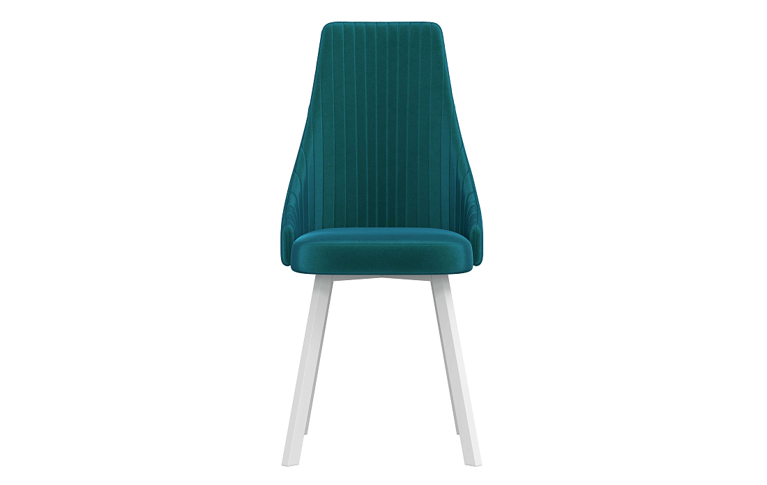 Стул Лион велюр конфетти изумруд/Цвет металл белый